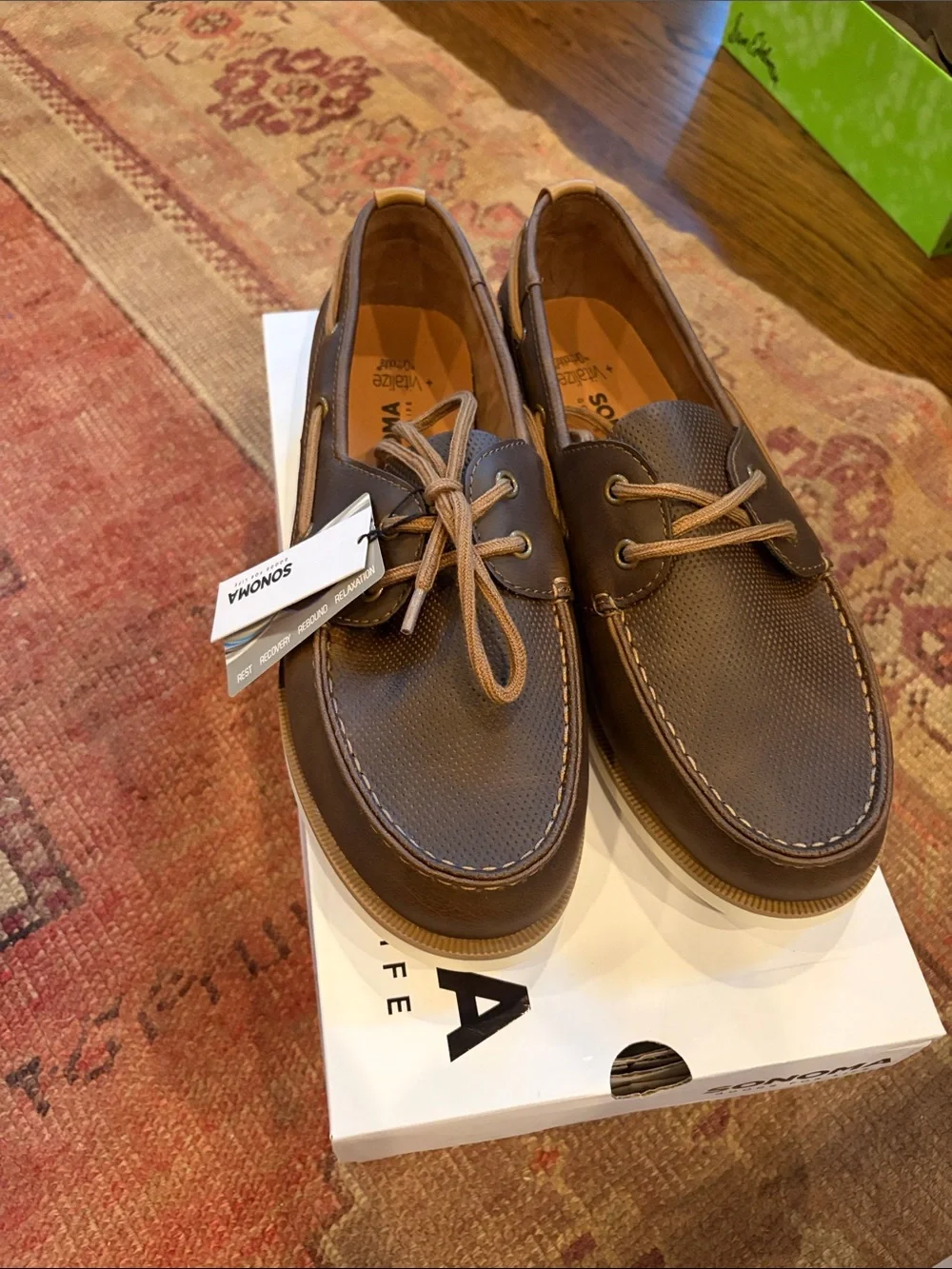 Sonoma Men’s Brown Perforated Boat Shoes